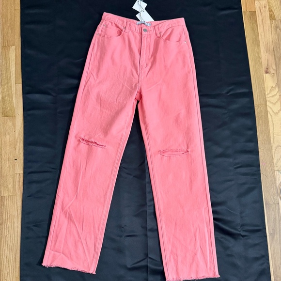 By Egreis NWT Size M Drew Jeans [Pink] - Picture 1 of 2